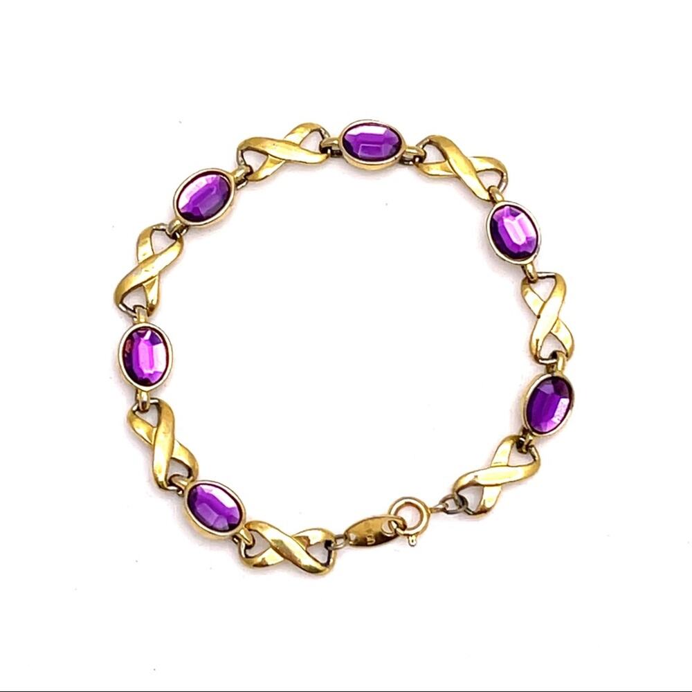 Purple and gold infinity bracelet